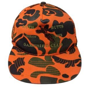 Otto Trucker Hat Orange One Size Camo Mesh Back Pheasant Gamebird Club Hunting